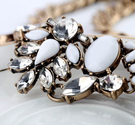 女人飾界 歐美時(shí)尚飾品批發(fā)直銷，新款花朵鑲鉆寶石女式項(xiàng)鏈閃耀上市